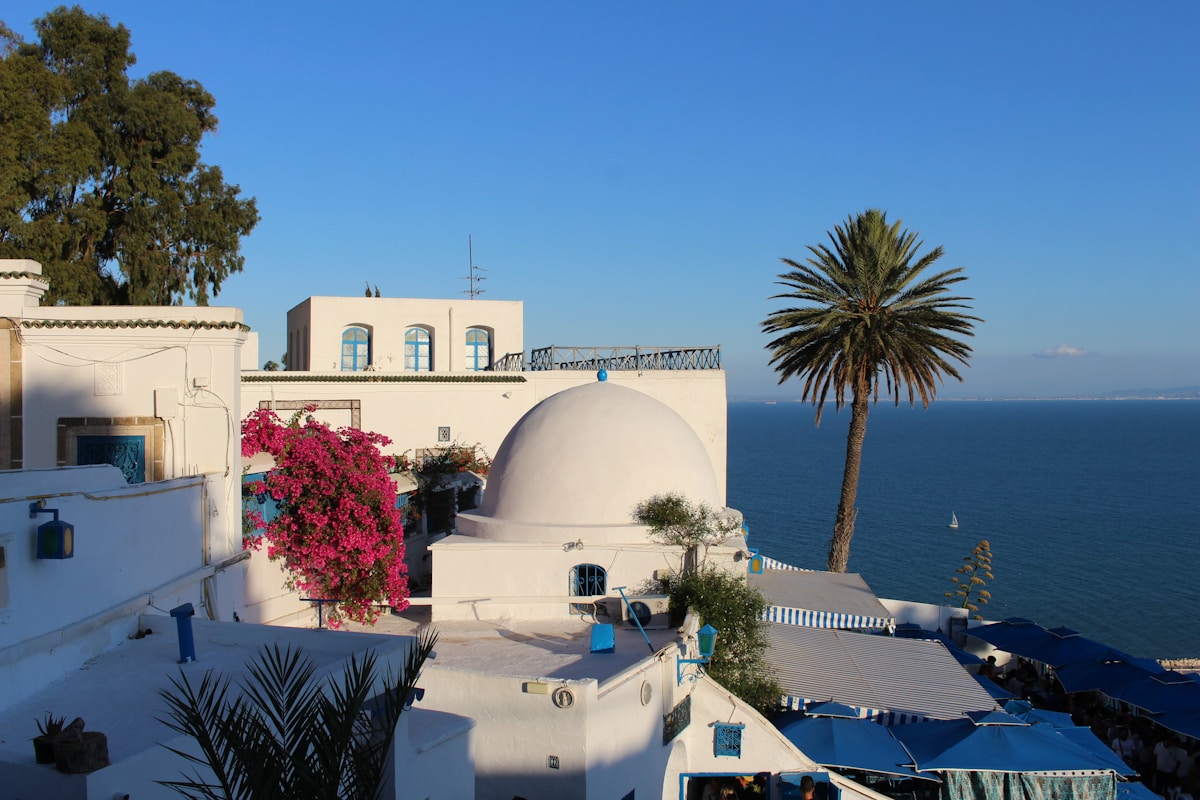 Tunesien – Sidi Bou Said mit weißen und blauen Gebäuden am Mittelmeer